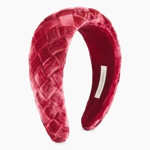 Loeffler Randall crushed velvet tea rose pink headband puffy woven